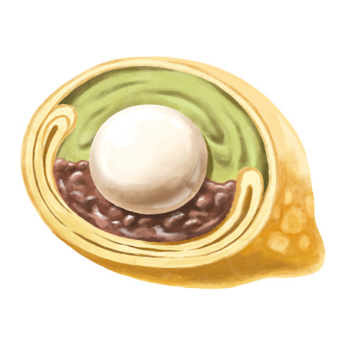 抹茶白玉あずきクレープ