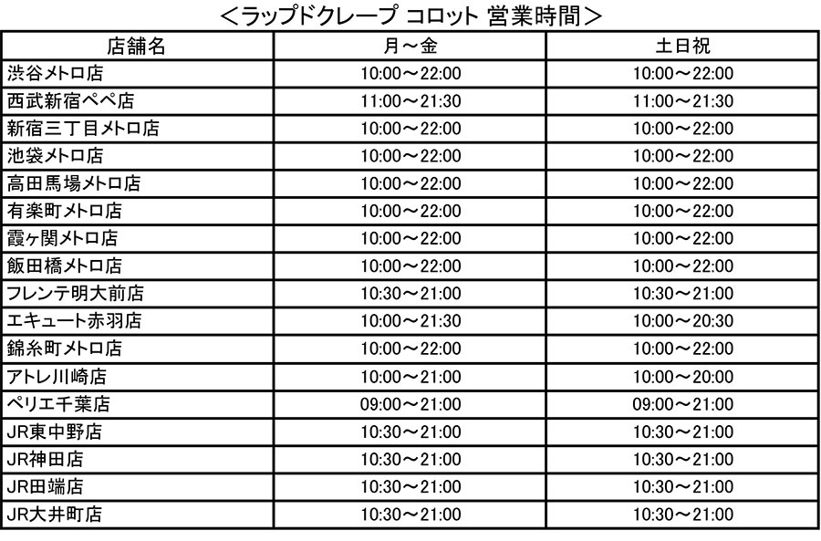 営業時間変更のお知らせ